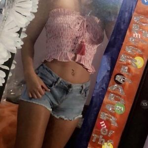 Red and white tube top